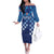 Croatia Football 2025 Custom Off The Shoulder Long Sleeve Dress Blue Hrvatska Kockasti - Pula Arena