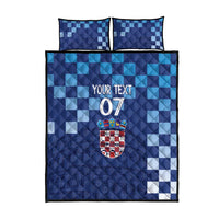 Croatia Football 2025 Custom Quilt Bed Set Blue Hrvatska Kockasti - Pula Arena