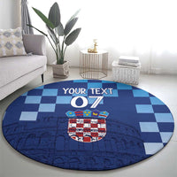 Croatia Football 2025 Custom Round Carpet Blue Hrvatska Kockasti - Pula Arena