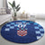 Croatia Football 2025 Custom Round Carpet Blue Hrvatska Kockasti - Pula Arena