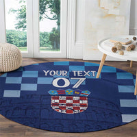 Croatia Football 2025 Custom Round Carpet Blue Hrvatska Kockasti - Pula Arena