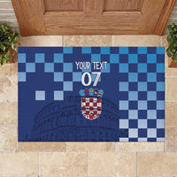 Croatia Football 2025 Custom Rubber Doormat Blue Hrvatska Kockasti - Pula Arena