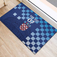 Croatia Football 2025 Custom Rubber Doormat Blue Hrvatska Kockasti - Pula Arena