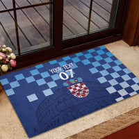 Croatia Football 2025 Custom Rubber Doormat Blue Hrvatska Kockasti - Pula Arena