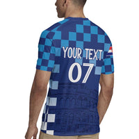 Croatia Football 2025 Custom Rugby Jersey Blue Hrvatska Kockasti - Pula Arena