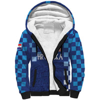 Croatia Football 2025 Custom Sherpa Hoodie Blue Hrvatska Kockasti - Pula Arena