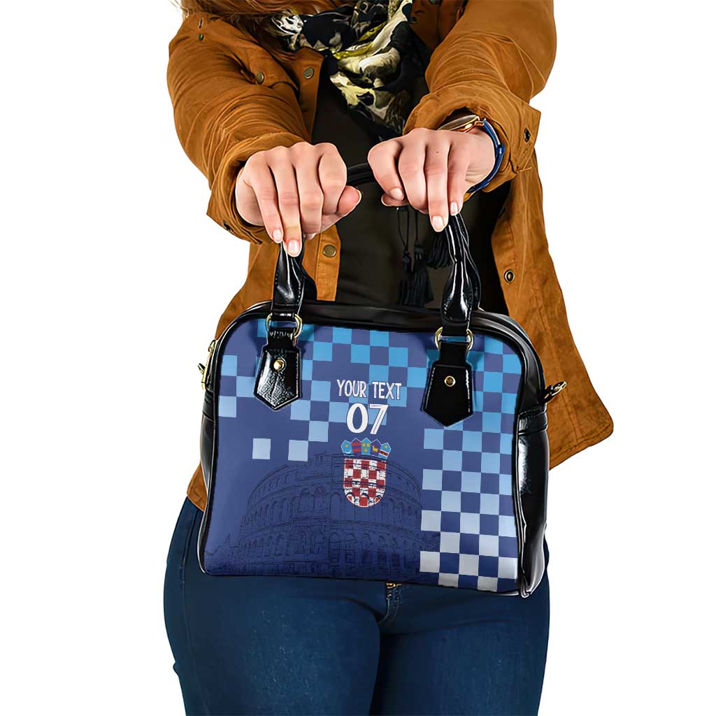 Croatia Football 2025 Custom Shoulder Handbag Blue Hrvatska Kockasti - Pula Arena