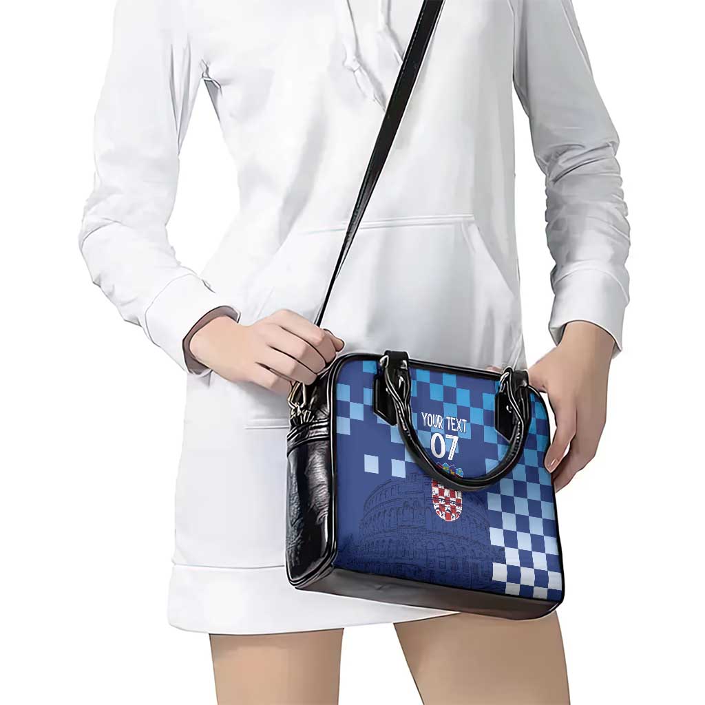 Croatia Football 2025 Custom Shoulder Handbag Blue Hrvatska Kockasti - Pula Arena
