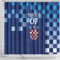 Croatia Football 2025 Custom Shower Curtain Blue Hrvatska Kockasti - Pula Arena