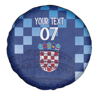 Croatia Football 2025 Custom Spare Tire Cover Blue Hrvatska Kockasti - Pula Arena