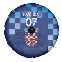 Croatia Football 2025 Custom Spare Tire Cover Blue Hrvatska Kockasti - Pula Arena
