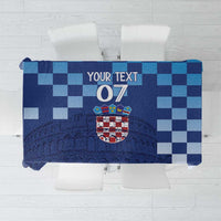 Croatia Football 2025 Custom Tablecloth Blue Hrvatska Kockasti - Pula Arena