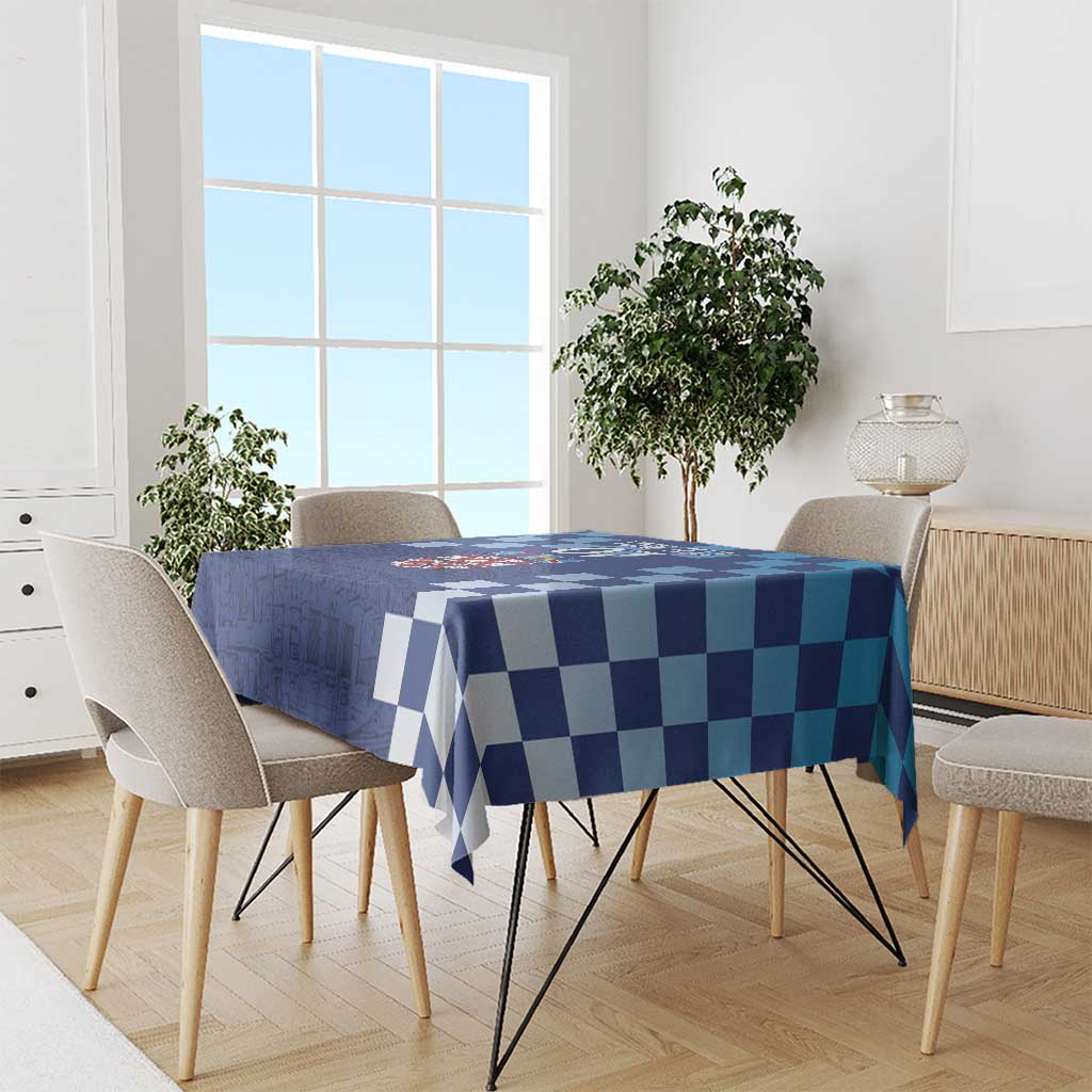 Croatia Football 2025 Custom Tablecloth Blue Hrvatska Kockasti - Pula Arena