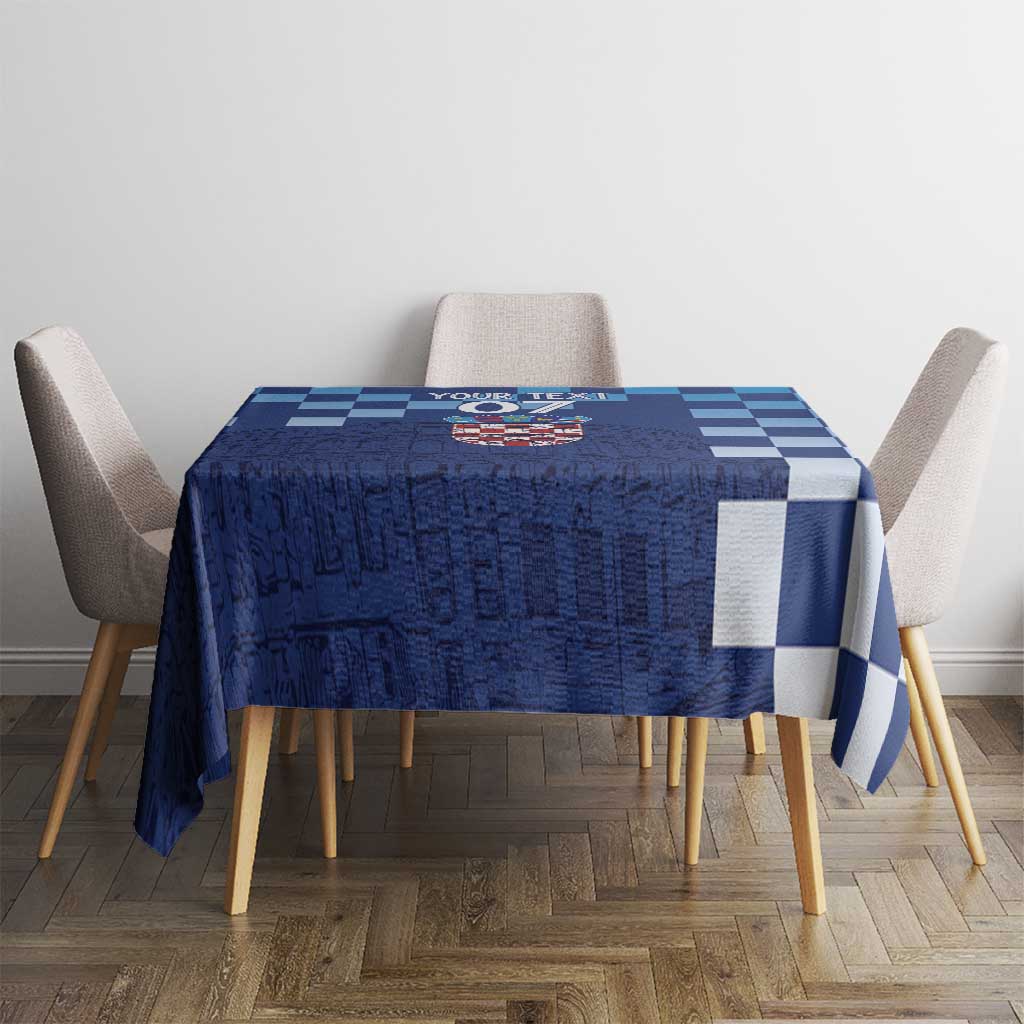 Croatia Football 2025 Custom Tablecloth Blue Hrvatska Kockasti - Pula Arena