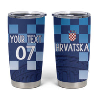 Croatia Football 2025 Custom Tumbler Cup Blue Hrvatska Kockasti - Pula Arena