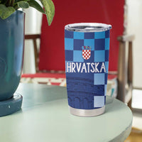 Croatia Football 2025 Custom Tumbler Cup Blue Hrvatska Kockasti - Pula Arena