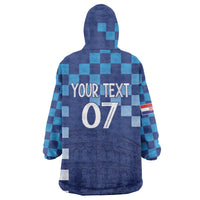 Croatia Football 2025 Custom Wearable Blanket Hoodie Blue Hrvatska Kockasti - Pula Arena