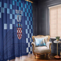 Croatia Football 2025 Custom Window Curtain Blue Hrvatska Kockasti - Pula Arena