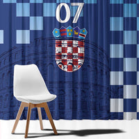 Croatia Football 2025 Custom Window Curtain Blue Hrvatska Kockasti - Pula Arena