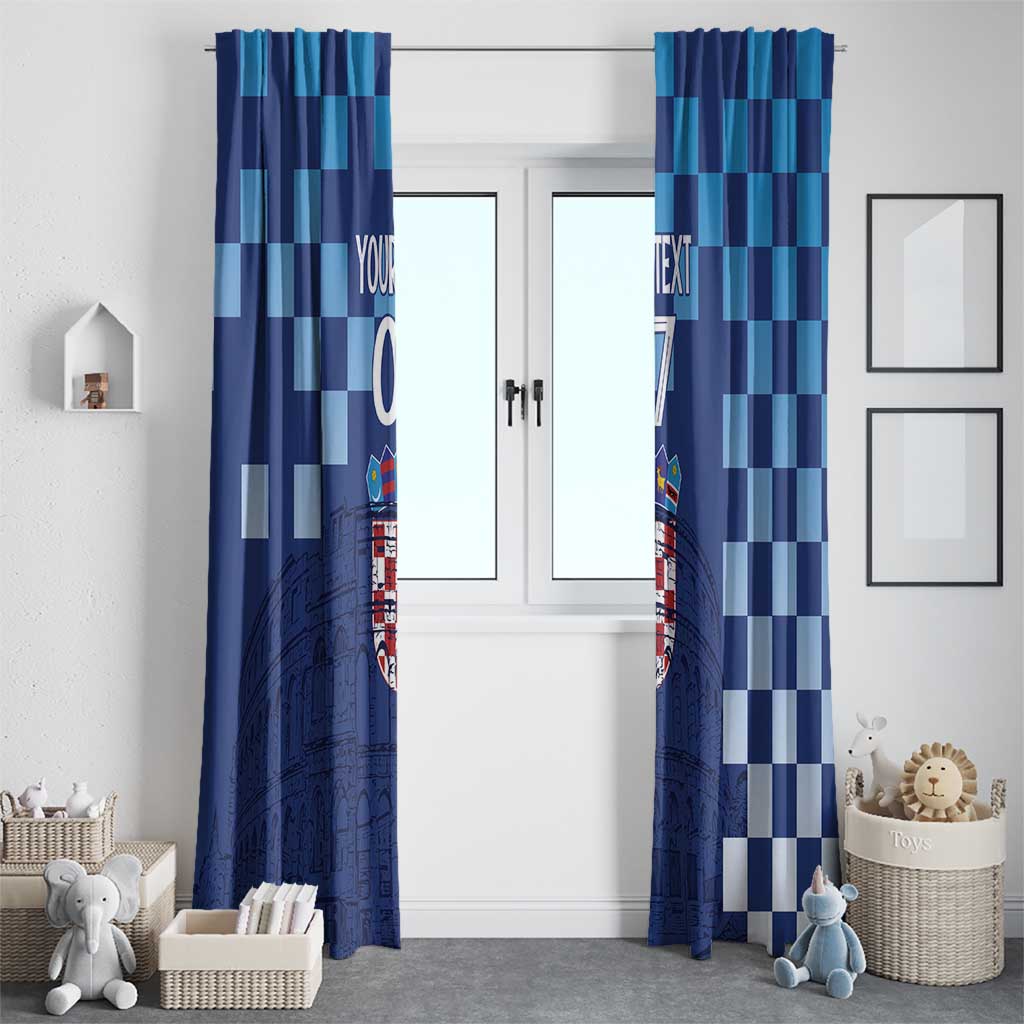 Croatia Football 2025 Custom Window Curtain Blue Hrvatska Kockasti - Pula Arena