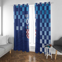 Croatia Football 2025 Custom Window Curtain Blue Hrvatska Kockasti - Pula Arena