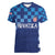Croatia Football 2025 Custom Women V-Neck T-Shirt Blue Hrvatska Kockasti - Pula Arena