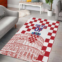 Croatia Football 2025 Custom Area Rug White Hrvatska Kockasti - Pula Arena