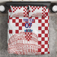 Croatia Football 2025 Custom Bedding Set White Hrvatska Kockasti - Pula Arena