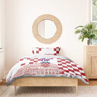 Croatia Football 2025 Custom Bedding Set White Hrvatska Kockasti - Pula Arena