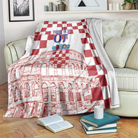 Croatia Football 2025 Custom Blanket White Hrvatska Kockasti - Pula Arena