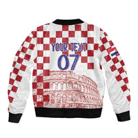 Croatia Football 2025 Custom Bomber Jacket White Hrvatska Kockasti - Pula Arena