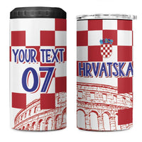 Croatia Football 2025 Custom 4 in 1 Can Cooler Tumbler White Hrvatska Kockasti - Pula Arena