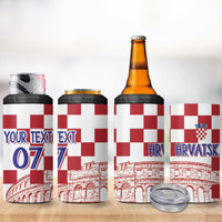 Croatia Football 2025 Custom 4 in 1 Can Cooler Tumbler White Hrvatska Kockasti - Pula Arena