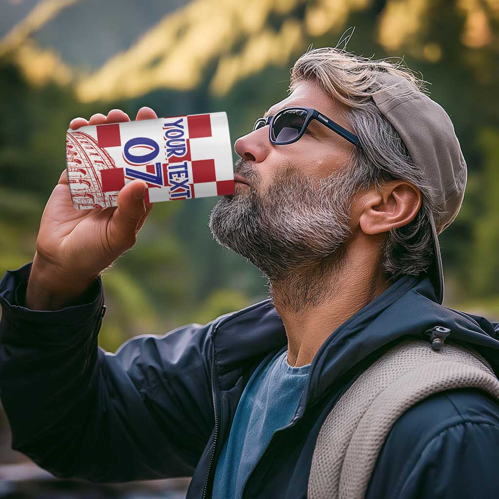 Croatia Football 2025 Custom 4 in 1 Can Cooler Tumbler White Hrvatska Kockasti - Pula Arena