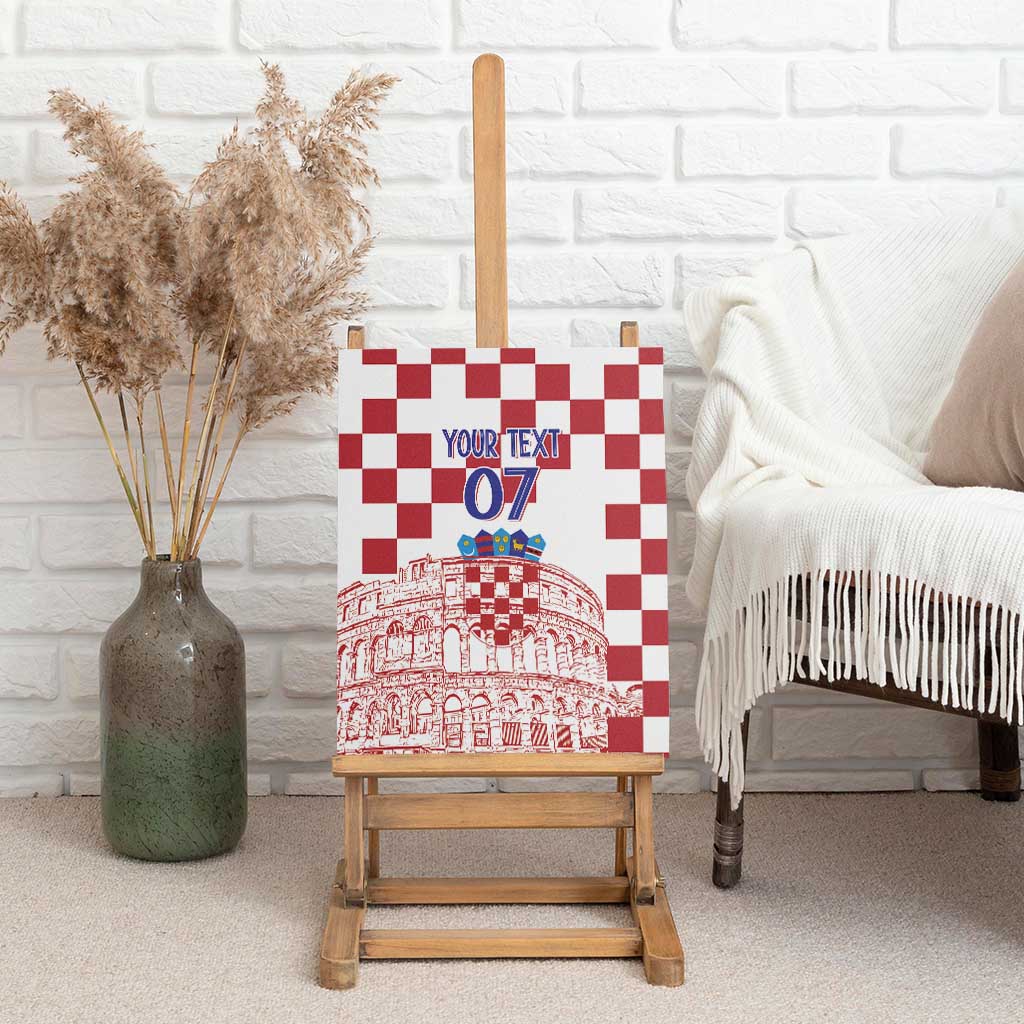 Croatia Football 2025 Custom Canvas Wall Art White Hrvatska Kockasti - Pula Arena