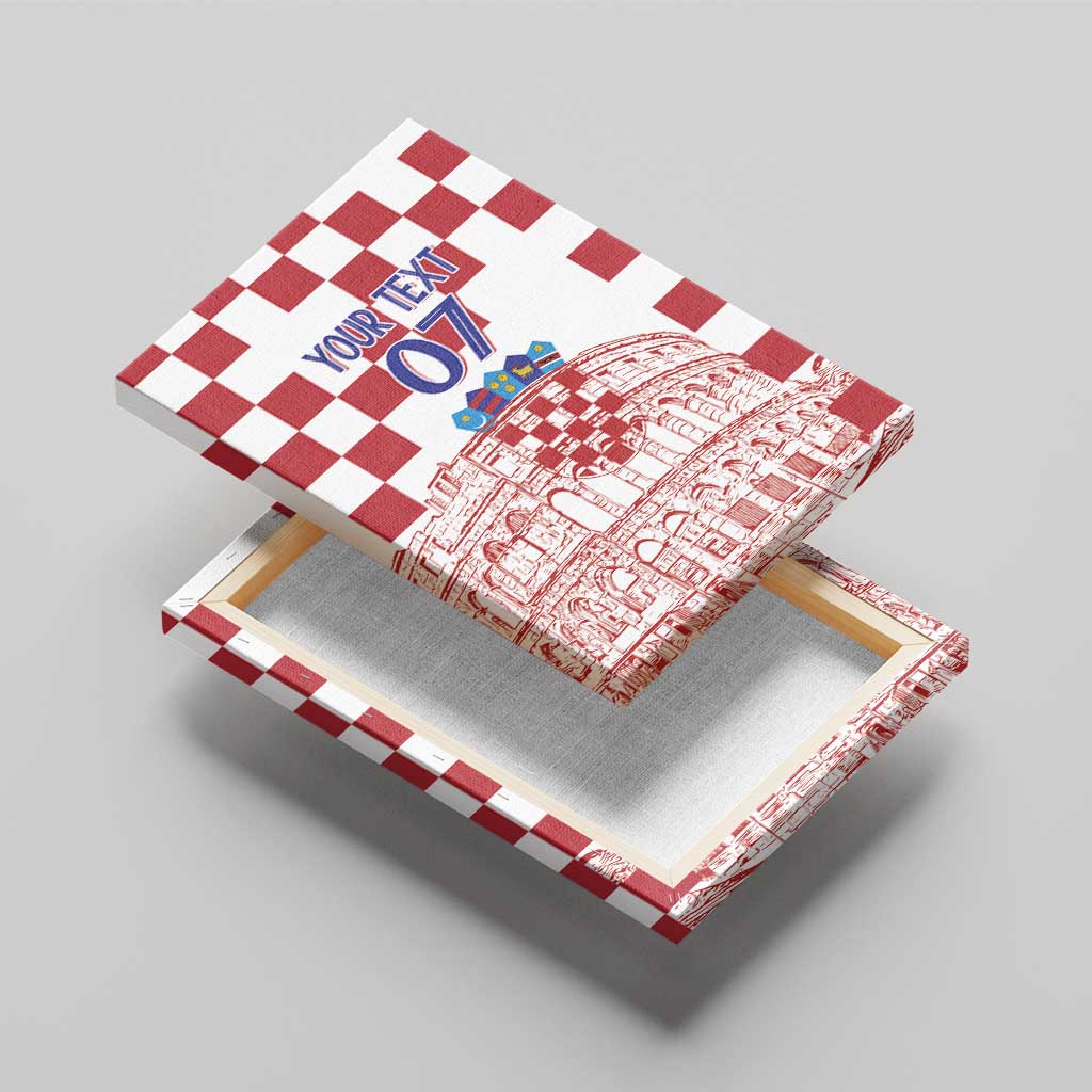 Croatia Football 2025 Custom Canvas Wall Art White Hrvatska Kockasti - Pula Arena