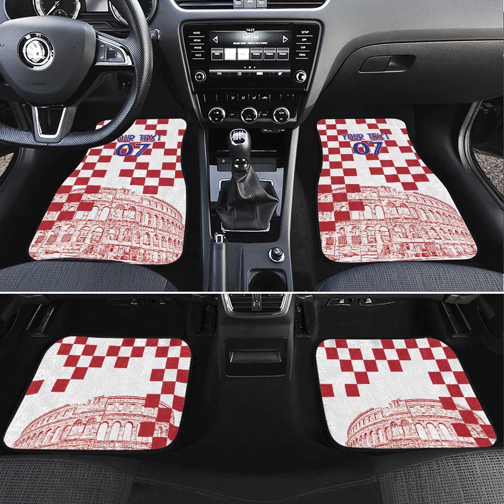 Croatia Football 2025 Custom Car Mats White Hrvatska Kockasti - Pula Arena
