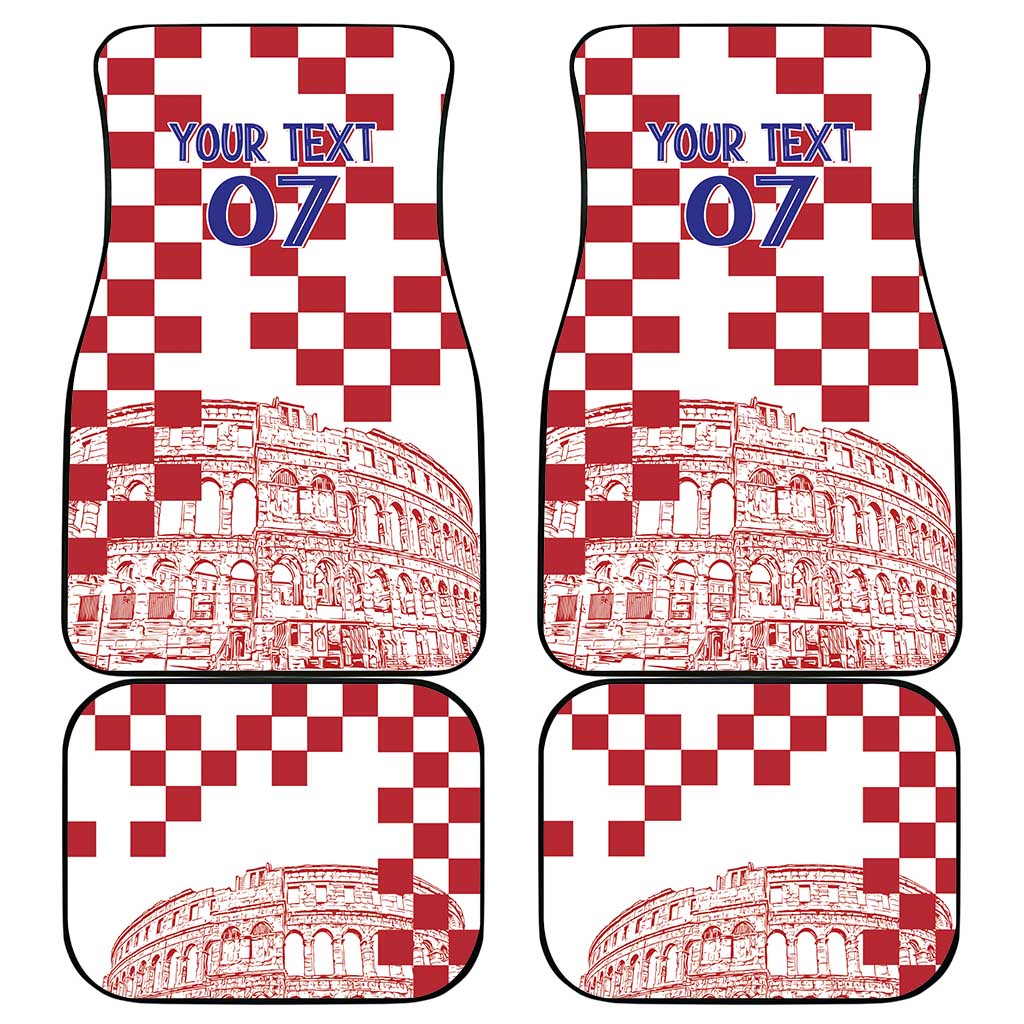 Croatia Football 2025 Custom Car Mats White Hrvatska Kockasti - Pula Arena