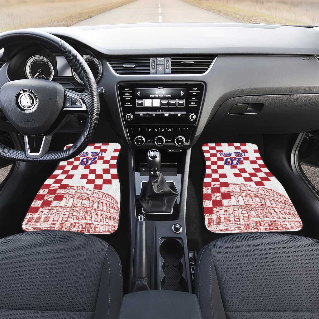 Croatia Football 2025 Custom Car Mats White Hrvatska Kockasti - Pula Arena