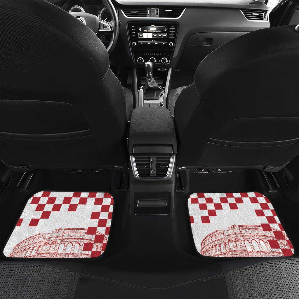 Croatia Football 2025 Custom Car Mats White Hrvatska Kockasti - Pula Arena