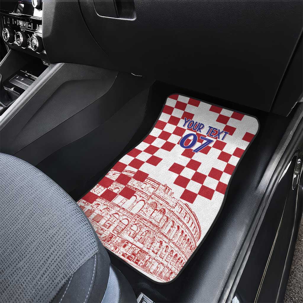 Croatia Football 2025 Custom Car Mats White Hrvatska Kockasti - Pula Arena