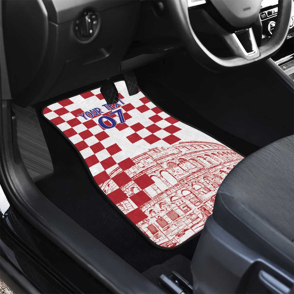 Croatia Football 2025 Custom Car Mats White Hrvatska Kockasti - Pula Arena