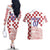Croatia Football 2025 Custom Couples Matching Off The Shoulder Long Sleeve Dress and Hawaiian Shirt White Hrvatska Kockasti - Pula Arena