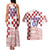 Croatia Football 2025 Custom Couples Matching Tank Maxi Dress and Hawaiian Shirt White Hrvatska Kockasti - Pula Arena