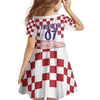 Croatia Football 2025 Custom Family Matching Long Sleeve Bodycon Dress and Hawaiian Shirt White Hrvatska Kockasti - Pula Arena