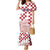 Croatia Football 2025 Custom Family Matching Mermaid Dress and Hawaiian Shirt White Hrvatska Kockasti - Pula Arena
