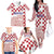 Croatia Football 2025 Custom Family Matching Off The Shoulder Long Sleeve Dress and Hawaiian Shirt White Hrvatska Kockasti - Pula Arena