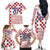 Croatia Football 2025 Custom Family Matching Off The Shoulder Long Sleeve Dress and Hawaiian Shirt White Hrvatska Kockasti - Pula Arena