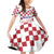 Croatia Football 2025 Custom Family Matching Off Shoulder Short Dress and Hawaiian Shirt White Hrvatska Kockasti - Pula Arena
