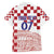 Croatia Football 2025 Custom Family Matching Off Shoulder Short Dress and Hawaiian Shirt White Hrvatska Kockasti - Pula Arena
